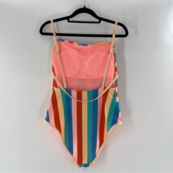 GB Colorful Striped One-Piece Swimsuit SIZE Large - Picture 15 of 16